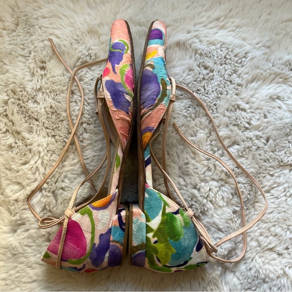 Stuart Weitzman Gilligan Watercolour Silk Flats - Picture 5 of 11